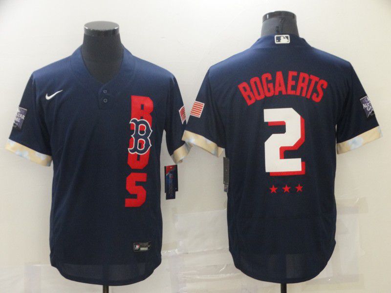 Cheap Men Boston Red Sox 2 Bogaerts Blue 2021 All Star Elite Nike MLB Jersey